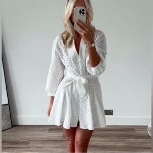 Zara white eyelet dress